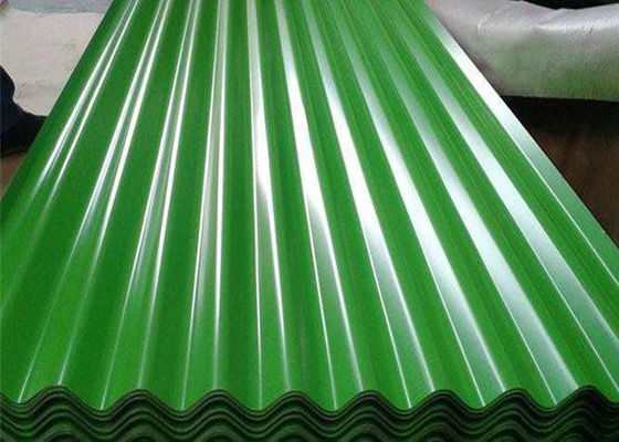 Hojas de acero acanaladas verdes SGCC del verde de musgo para cubrir PPGI PPGL